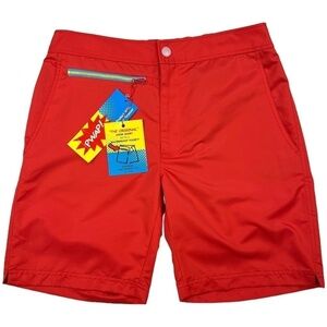 NEW PWAP! Original Swim Board Shorts Waterproof Pocket Rare Made in NYC Red M